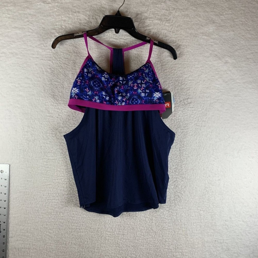 TYR Shea Swim 2-in-1 Tankini Santa Cruz Women's Large(10/12) Navy‎ Purple 8063